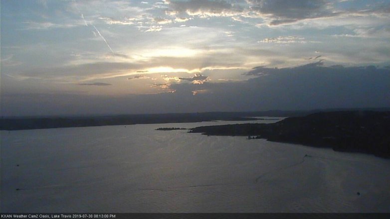 Lake Travis webcam, July 30, 2019 7:15 PM CT
