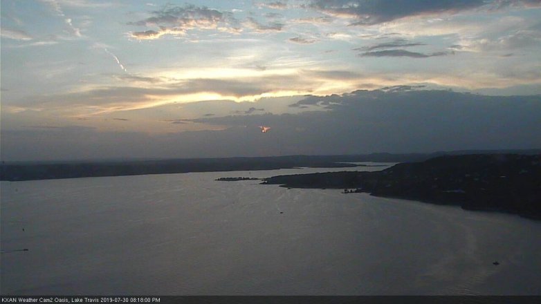 Lake Travis webcam, July 30, 2019 7:20 PM CT