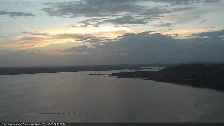 Lake Travis webcam, July 30, 2019 7:30 PM CT