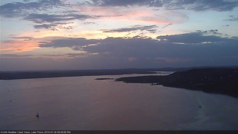 Lake Travis webcam, July 30, 2019 7:40 PM CT