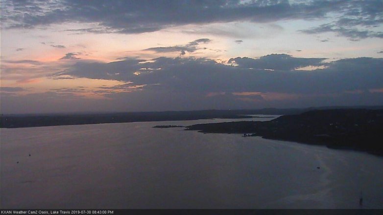 Lake Travis webcam, July 30, 2019 7:45 PM CT