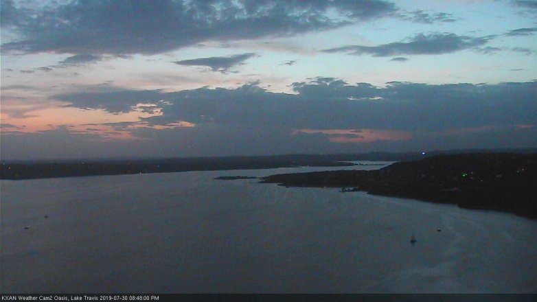 Lake Travis webcam, July 30, 2019 7:50 PM CT
