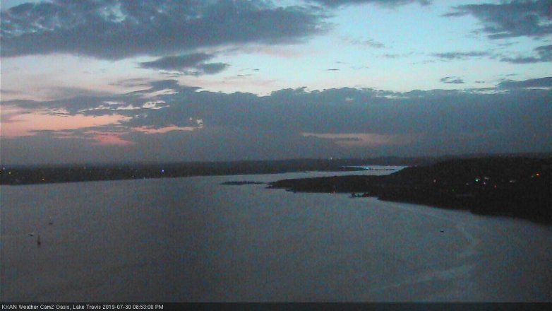 Lake Travis webcam, July 30, 2019 7:55 PM CT
