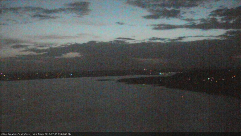 Lake Travis webcam, July 30, 2019 8:05 PM CT
