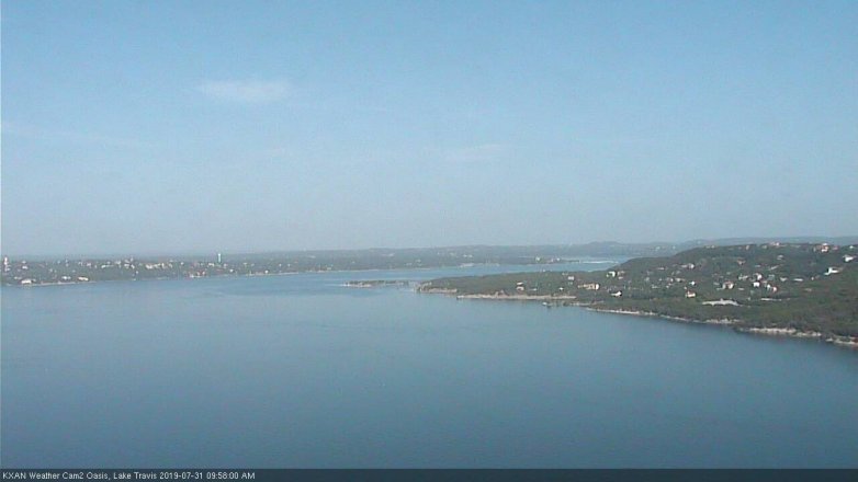 Lake Travis webcam, July 31, 2019 9:00 AM CT
