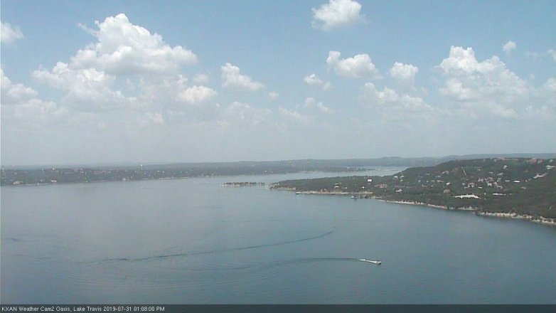 Lake Travis webcam, July 31, 2019 12:10 PM CT