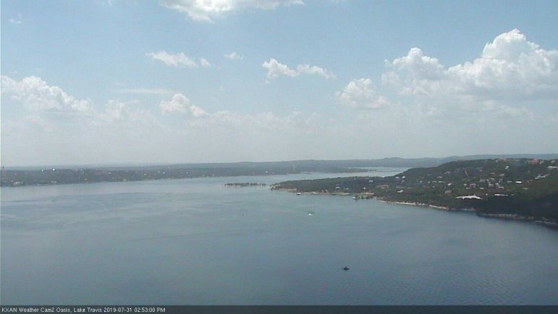 Lake Travis webcam, July 31, 2019 1:55 PM CT
