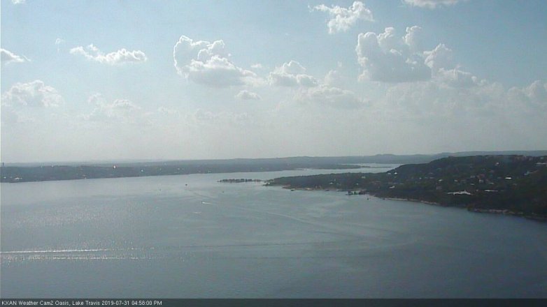Lake Travis webcam, July 31, 2019 4:00 PM CT