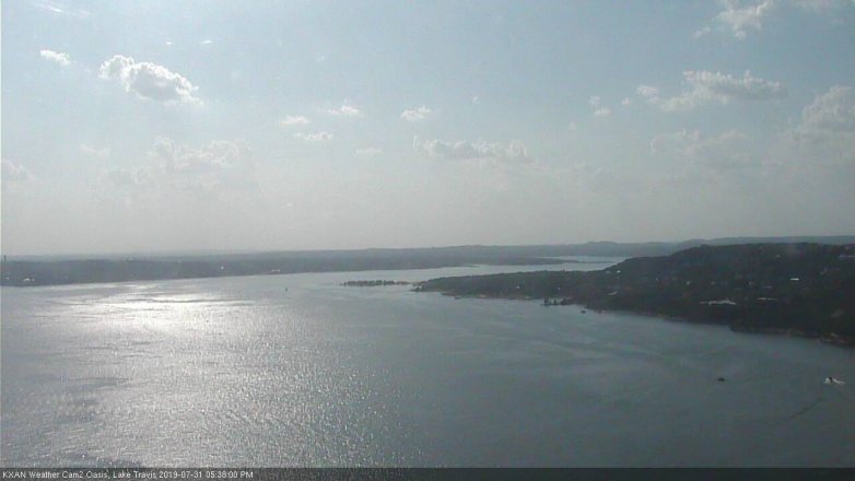 Lake Travis webcam, July 31, 2019 4:40 PM CT