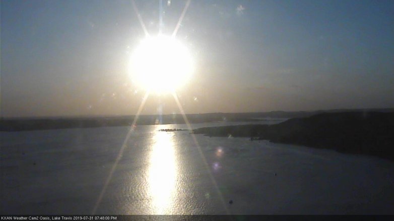 Lake Travis webcam, July 31, 2019 6:50 PM CT