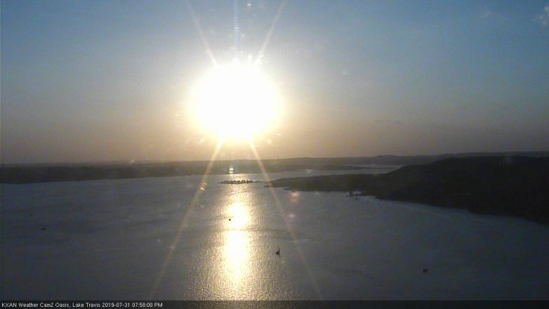 Lake Travis webcam, July 31, 2019 7:00 PM CT
