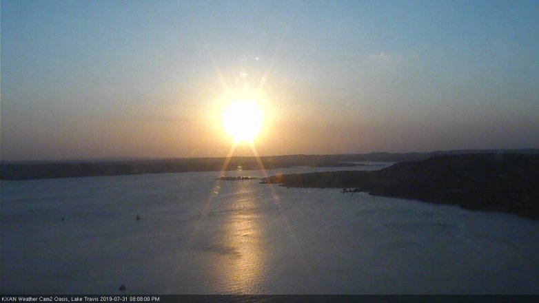 Lake Travis webcam, July 31, 2019 7:10 PM CT