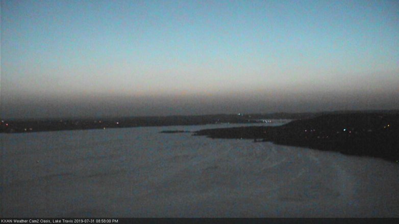 Lake Travis webcam, July 31, 2019 8:00 PM CT