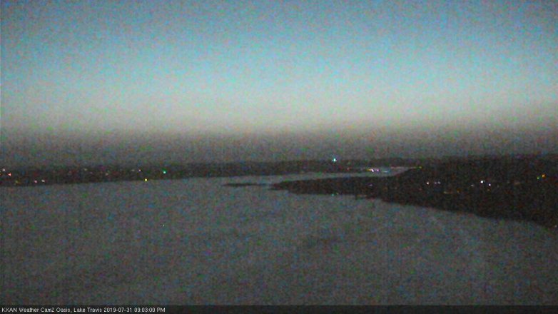 Lake Travis webcam, July 31, 2019 8:05 PM CT
