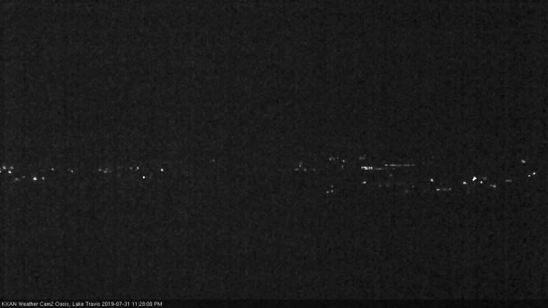 Lake Travis webcam, July 31, 2019 10:30 PM CT