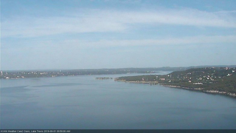 Lake Travis webcam, August 1, 2019 9:00 AM CT