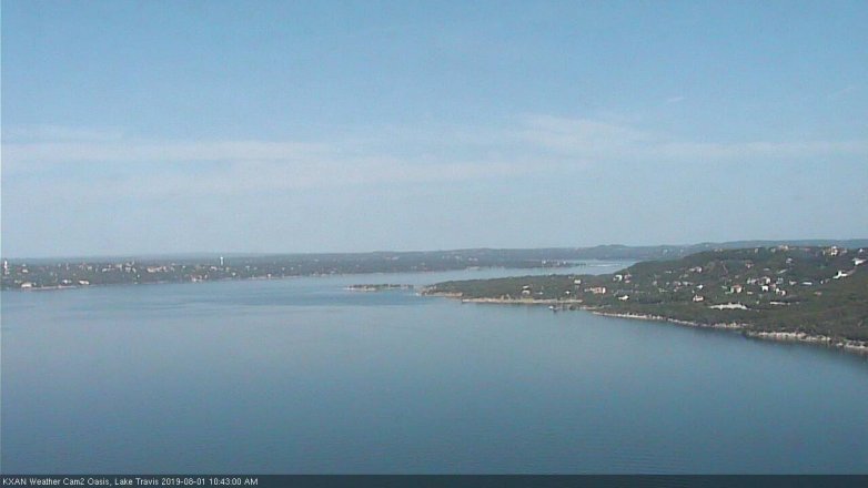 Lake Travis webcam, August 1, 2019 9:45 AM CT