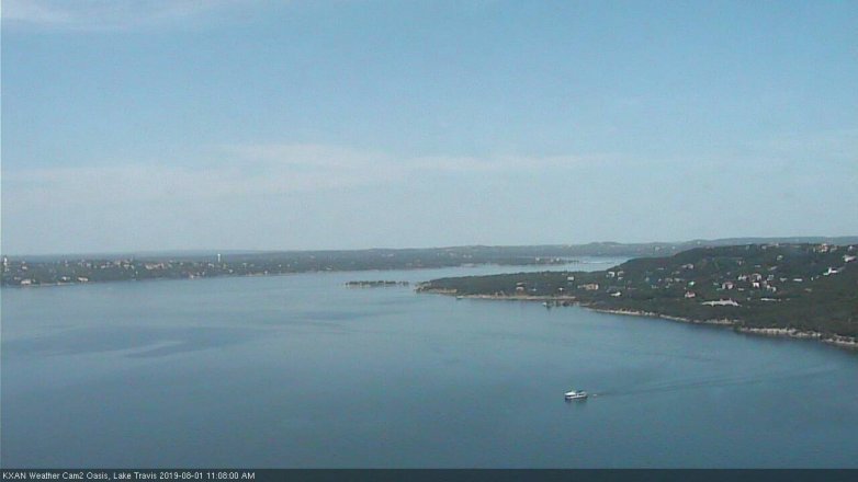 Lake Travis webcam, August 1, 2019 10:10 AM CT