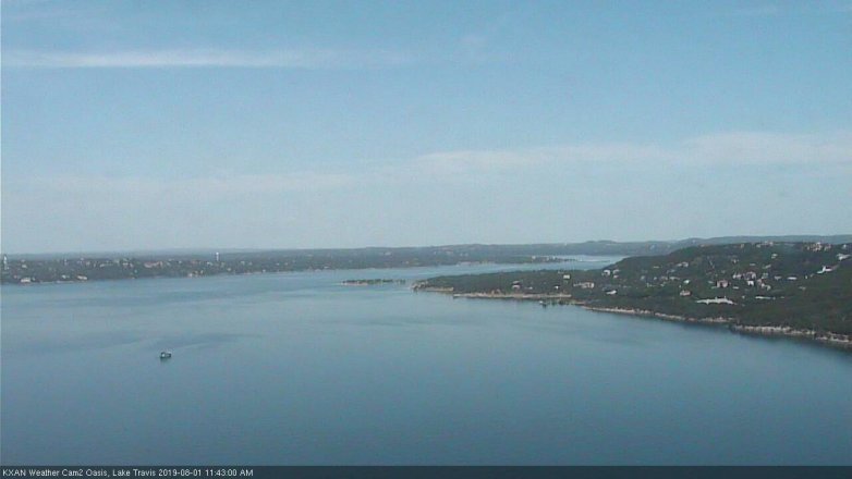 Lake Travis webcam, August 1, 2019 10:45 AM CT
