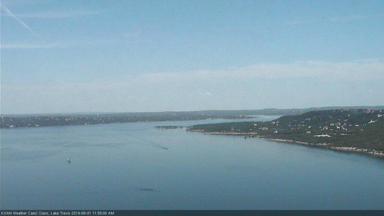 Lake Travis webcam, August 1, 2019 11:00 AM CT