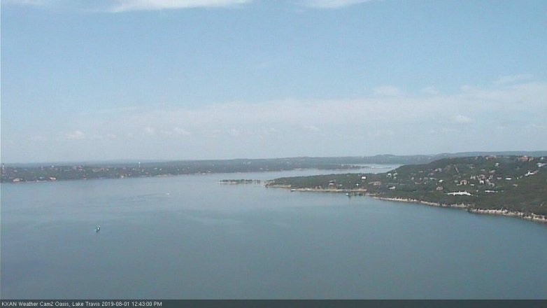 Lake Travis webcam, August 1, 2019 11:45 AM CT