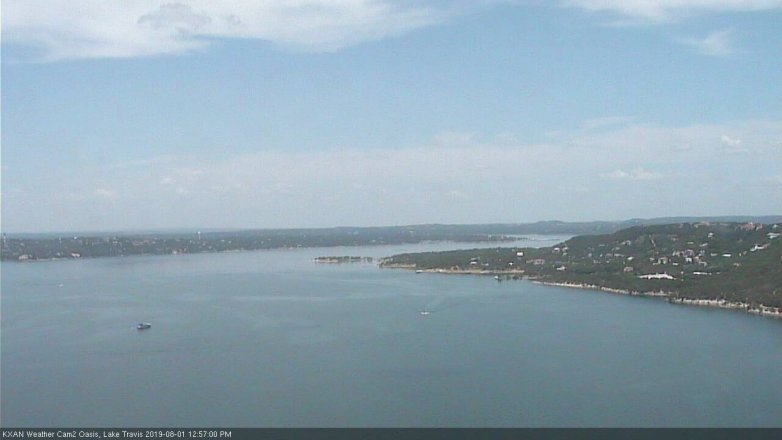 Lake Travis webcam, August 1, 2019 12:00 PM CT