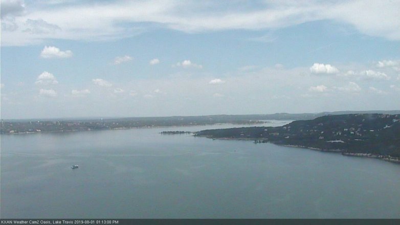 Lake Travis webcam, August 1, 2019 12:15 PM CT