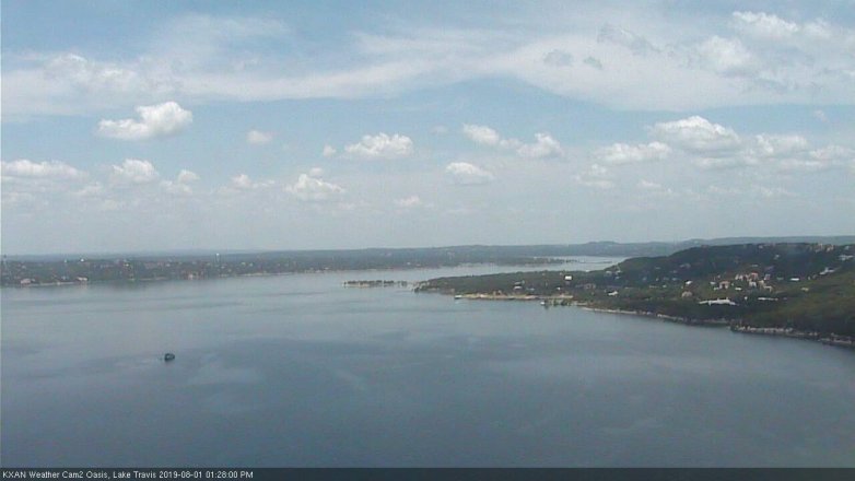 Lake Travis webcam, August 1, 2019 12:30 PM CT