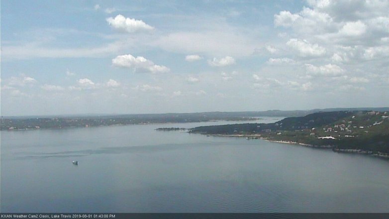 Lake Travis webcam, August 1, 2019 12:45 PM CT