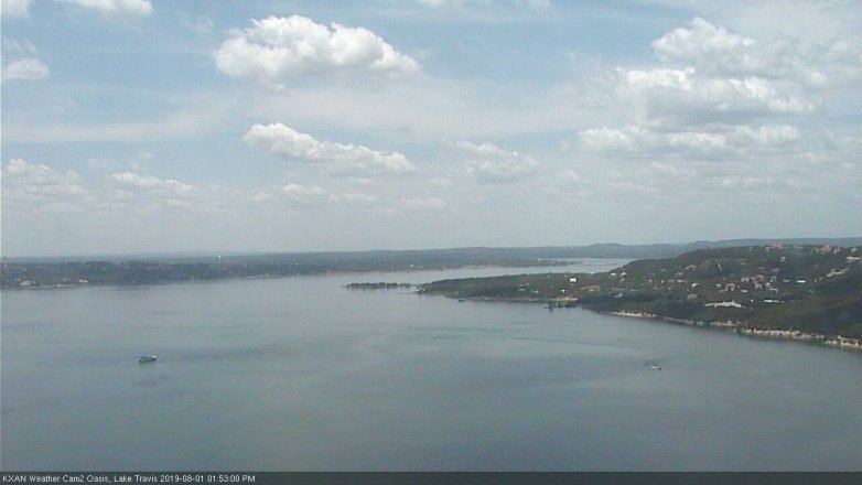Lake Travis webcam, August 1, 2019 12:55 PM CT