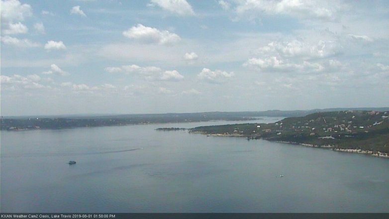 Lake Travis webcam, August 1, 2019 1:00 PM CT