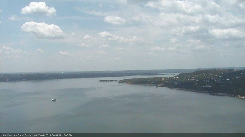 Lake Travis webcam, August 1, 2019 1:15 PM CT