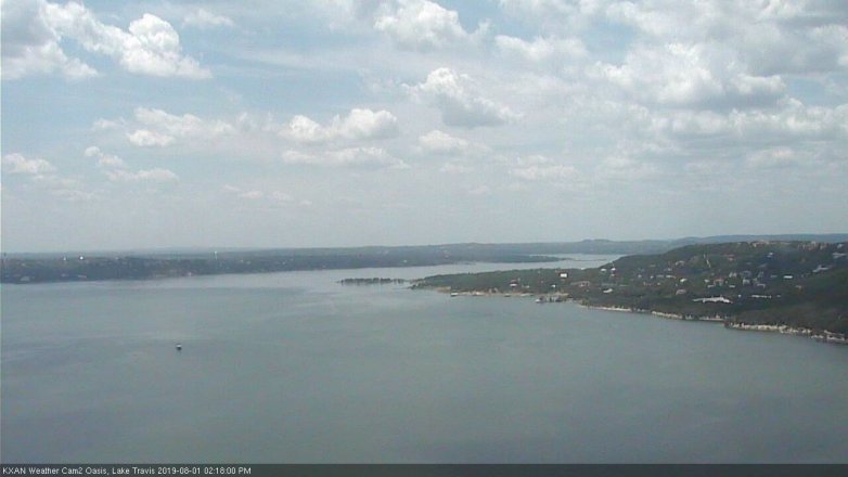 Lake Travis webcam, August 1, 2019 1:20 PM CT