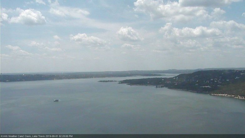 Lake Travis webcam, August 1, 2019 1:30 PM CT