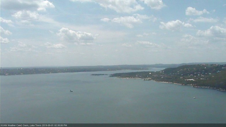 Lake Travis webcam, August 1, 2019 1:40 PM CT