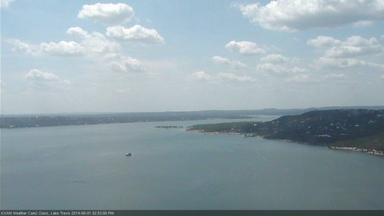 Lake Travis webcam, August 1, 2019 1:55 PM CT