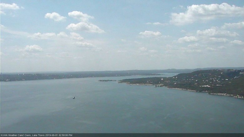 Lake Travis webcam, August 1, 2019 2:00 PM CT