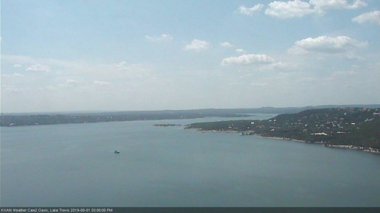 Lake Travis webcam, August 1, 2019 2:10 PM CT