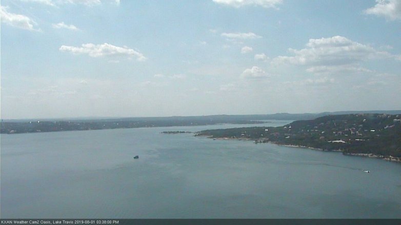 Lake Travis webcam, August 1, 2019 2:40 PM CT