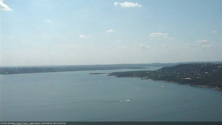 Lake Travis webcam, August 1, 2019 3:25 PM CT