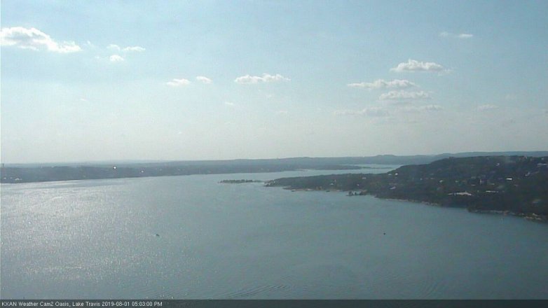 Lake Travis webcam, August 1, 2019 4:05 PM CT