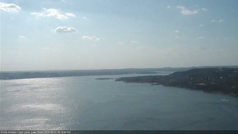 Lake Travis webcam, August 1, 2019 4:20 PM CT