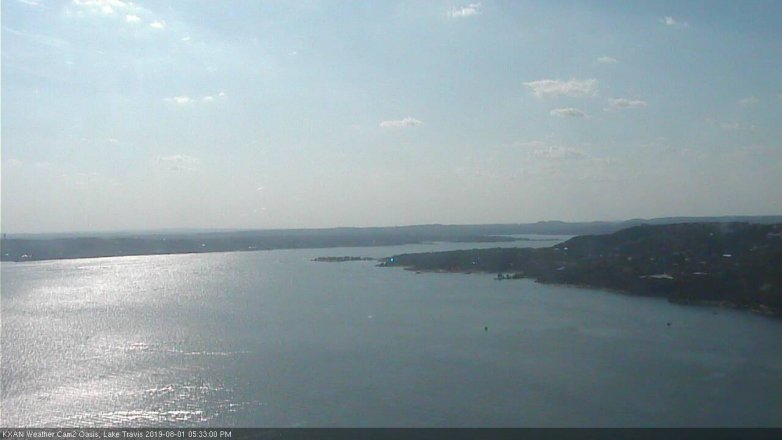 Lake Travis webcam, August 1, 2019 4:35 PM CT
