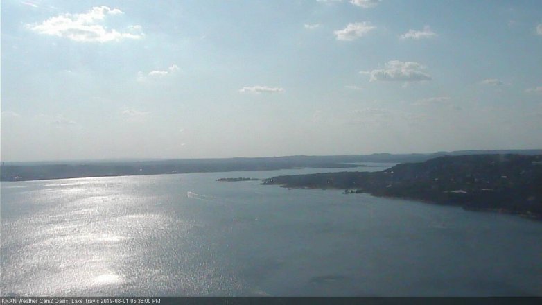 Lake Travis webcam, August 1, 2019 4:40 PM CT