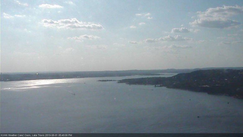 Lake Travis webcam, August 1, 2019 4:50 PM CT