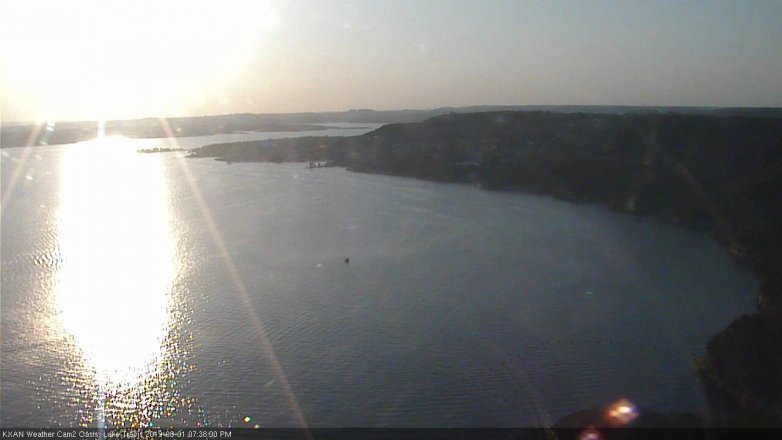 Lake Travis webcam, August 1, 2019 6:40 PM CT