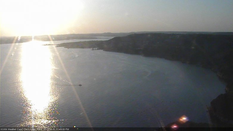 Lake Travis webcam, August 1, 2019 6:45 PM CT