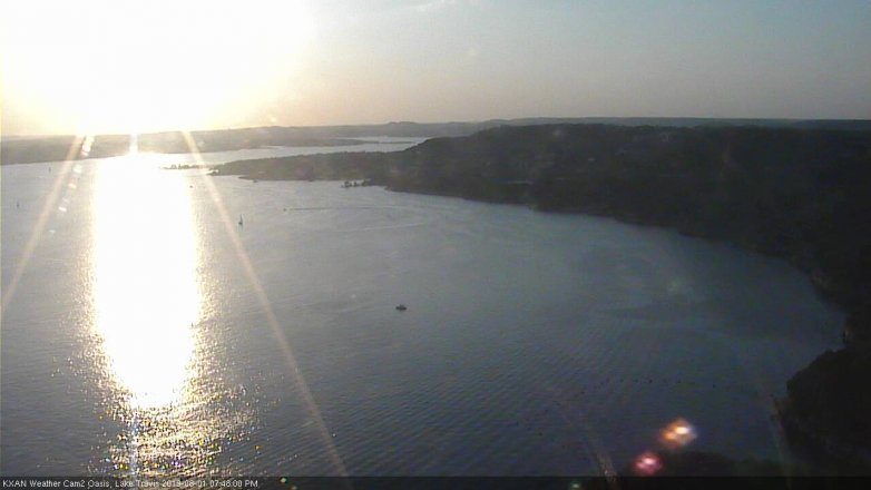 Lake Travis webcam, August 1, 2019 6:50 PM CT