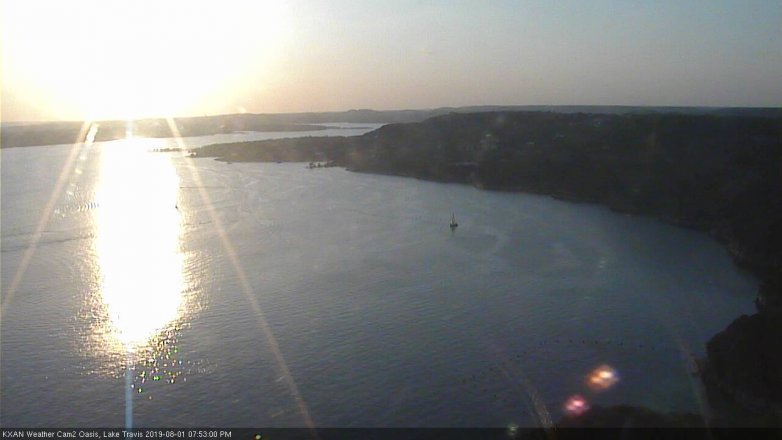 Lake Travis webcam, August 1, 2019 6:55 PM CT