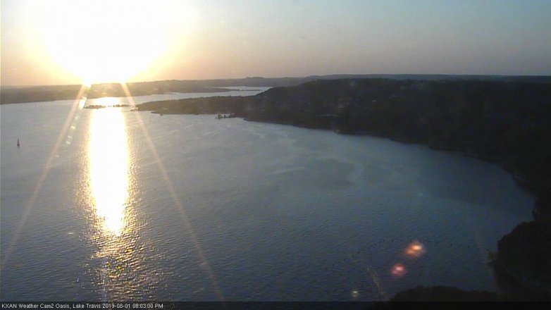 Lake Travis webcam, August 1, 2019 7:05 PM CT